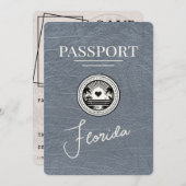 Silver Florida Passport Save the Date (Vorne/Hinten)