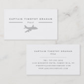 Silver Flugzeug Icon, Flight Steward & Pilot Visitenkarte (Vorne/Hinten)