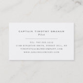 Silver Flugzeug Icon, Flight Steward & Pilot Visitenkarte (Rückseite)