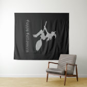 Silver Flying Hexe Halloween Foto Hintergrund Wandteppich (Beispiel (Horizontal))