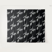 Silver Flying Hexe Halloween Foto Hintergrund Wandteppich (Vorderseite (Horizontal))