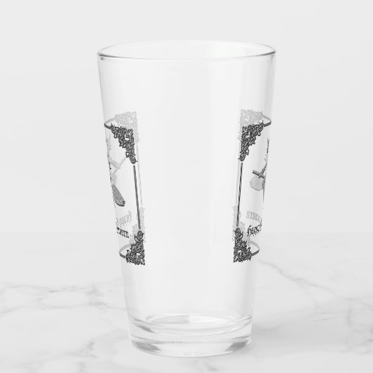 Silver Flying Hexe Halloween Glas (Links)