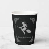 Silver Flying Hexe Halloween Pappbecher (Rückseite)
