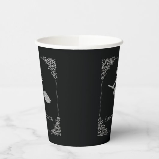 Silver Flying Hexe Halloween Pappbecher (Links)