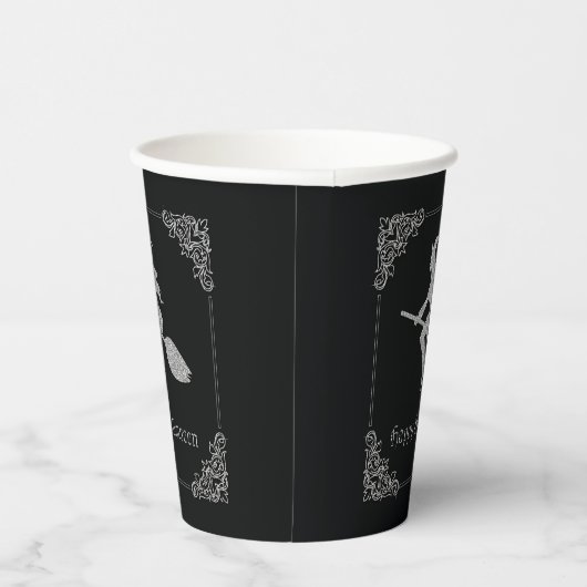 Silver Flying Hexe Halloween Pappbecher (Rechts)