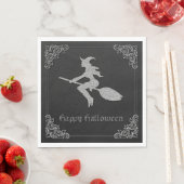Silver Flying Hexe Halloween Serviette (Beispiel)