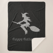 Silver Flying Hexe Halloween Sherpadecke (Vorderseite)