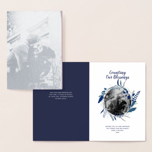 Silver FOIL 1. Verheiratetes Jahr Jahr im Review-F Folienkarte (Anzeige)