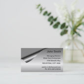 Silver Foil 2 Business Card Visitenkarte (Stehend Vorderseite)