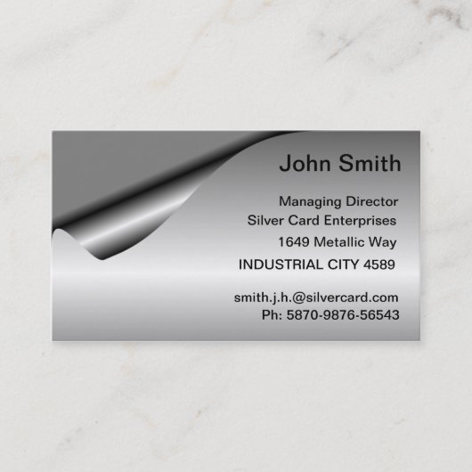 Silver Foil 2 Business Card Visitenkarte (Vorderseite)