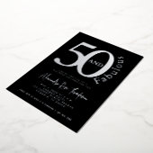 Silver Foil 50 and Fabulous 50th Birthday Party Folieneinladung (Gedreht)