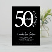 Silver Foil 50 and Fabulous 50th Birthday Party Folieneinladung (Stehend vorne)