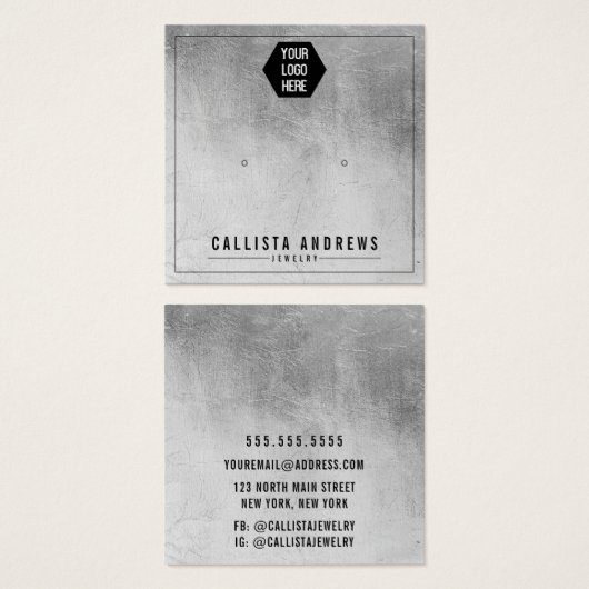 Silver Foil Add Your Logo Overing Display Card (Vorne & Hinten)