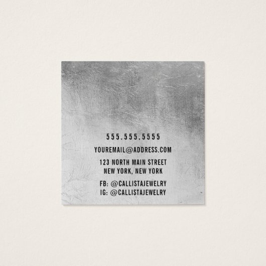 Silver Foil Add Your Logo Overing Display Card (Rückseite)