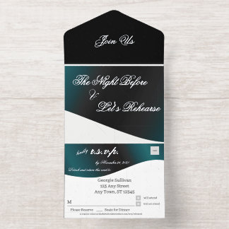 Silver Foil All in One Rehearsal Invitation All-in-One-Einladung
