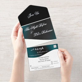 Silver Foil All in One Rehearsal Invitation All-in-One-Einladung