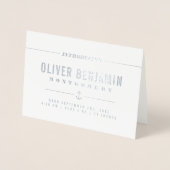 Silver Foil Anchor - Introducing Baby - Vielen Dan Folienkarte (Vorderseite)