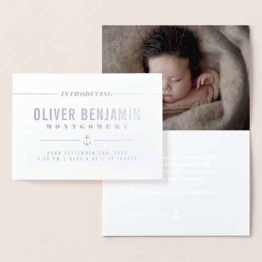 Silver Foil Anchor - Introducing Baby - Vielen Dan Folienkarte (Anzeige)