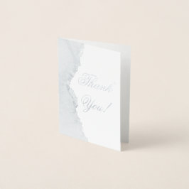 Silver Foil and Blue Agate Wedding Dankeschön Card Folienkarte