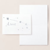 Silver Foil Aries Zodiac Constellation Folienkarte (Anzeige)