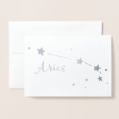 Silver Foil Aries Zodiac Constellation Folienkarte (Vorderseite mit Umschlag)
