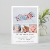 Silver Foil Baby Boy Geburtshilfekarte Folieneinladung (Stehend vorne)