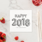 Silver Foil Balloons Happy 2018 | Neujahr Serviette (Beispiel)