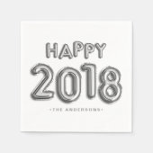 Silver Foil Balloons Happy 2018 | Neujahr Serviette (Vorderseite)