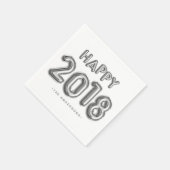 Silver Foil Balloons Happy 2018 | Neujahr Serviette (Ecke)