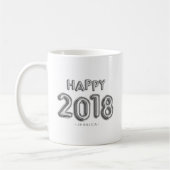 Silver Foil Balloons Happy 2018 Personalisiert Kaffeetasse (Links)