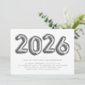 Silver Foil Balloons Silver Foil Party II Einladung (Stehend Vorderseite)