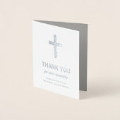 Silver Foil Beileid Vielen Dank Card mit Cross Folienkarte (Vorderseite)
