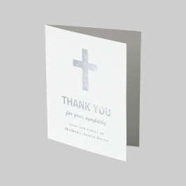 Silver Foil Beileid Vielen Dank Card mit Cross Folienkarte