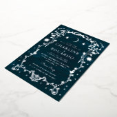 Silver Foil Celestial Gothic Wedding Folieneinladung (Gedreht)
