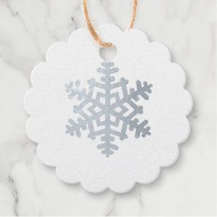 Silver Foil Christmas Snowflake Geschenkanhänger