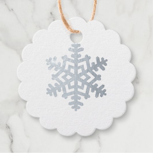 Silver Foil Christmas Snowflake Geschenkanhänger (Vorderseite)