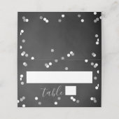 Silver Foil Confetti Brautparty Platzkarte (Außenseite Aufgefaltet)