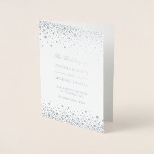 Silver Foil Confetti Dots Hochzeitsprogramm Folienkarte