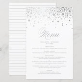 Silver Foil Confetti Dots Wedding Menu Card (Vorne/Hinten)