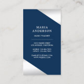 Silver Foil Confetti Grand Piano Musiker Pianist Visitenkarte (Rückseite)