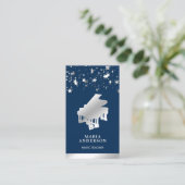 Silver Foil Confetti Grand Piano Musiker Pianist Visitenkarte (Stehend Vorderseite)