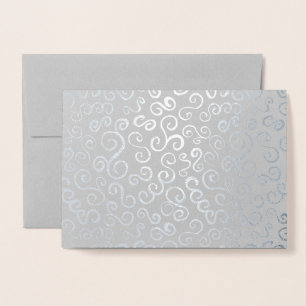 Silver Foil Curves auf Grau Folienkarte