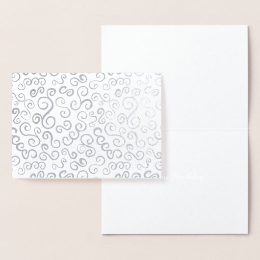 Silver Foil Curves auf Grau Folienkarte (Anzeige)