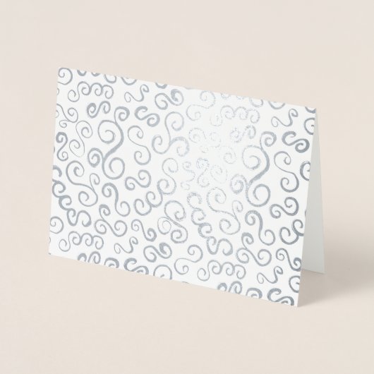 Silver Foil Curves auf Grau Folienkarte (Vorderseite)