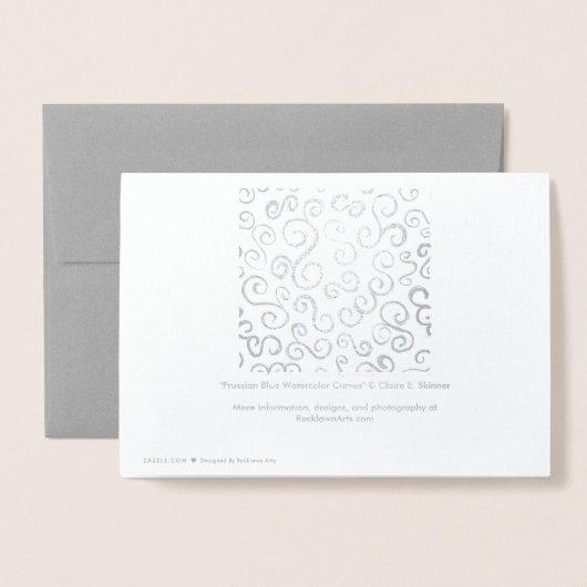 Silver Foil Curves auf Grau Folienkarte (Rückseite mit Umschlag)