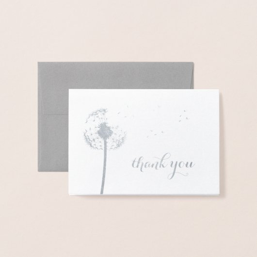 Silver Foil Dandelion Foto Vielen Dank an Kraft Folienkarte (Vorderseite mit Umschlag)