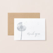 Silver Foil Dandelion Vielen Dank an Kraft Folienkarte (Vorderseite mit Umschlag)