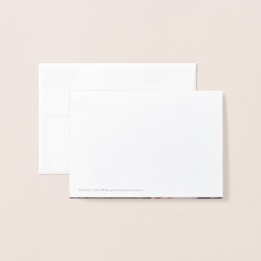 Silver FOIL DANKEN SIE Baby Dusche | FOTO Folienkarte (Rückseite mit Umschlag)