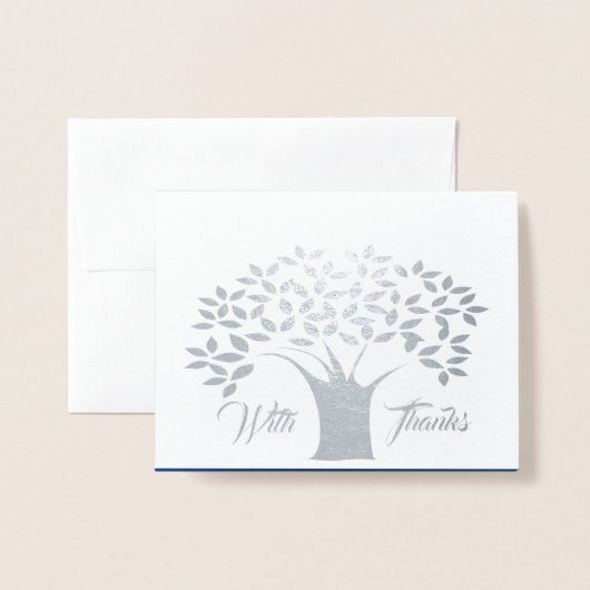 Silver Foil Dankeschön Hinweise Folienkarte (Vorderseite mit Umschlag)