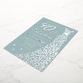 Silver Foil Dress 40 & Fabulous 40. Geburtstag Folieneinladung (Gedreht)